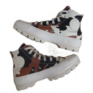 Converse Platform Lug Sole Cow Print Camouflage All Star Sneakers Women's Size 8